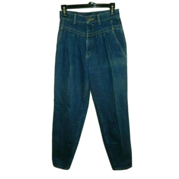 Vintage LEE Original High Waisted Mom Jeans Size 9 M Pleated Tapered Leg 27 x 29 - Picture 1 of 6